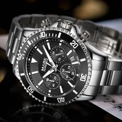 Luxury Mens Quartz Watches Brand Mark Fairwhale Stainless Steel  Chronograph Wristwatch Fashion Business Man Watch Dropshipping