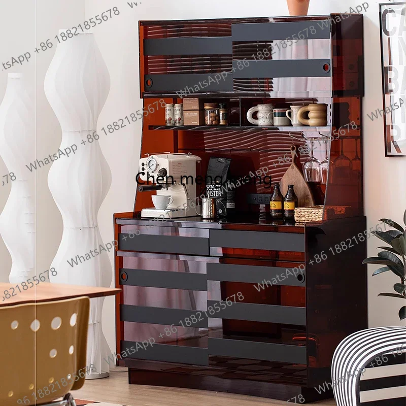 

Мобильный барный шкаф-витрина zE5556: деревянный напольный винный шкаф для хранения и декора, многофункциональный, для дома и интерьера