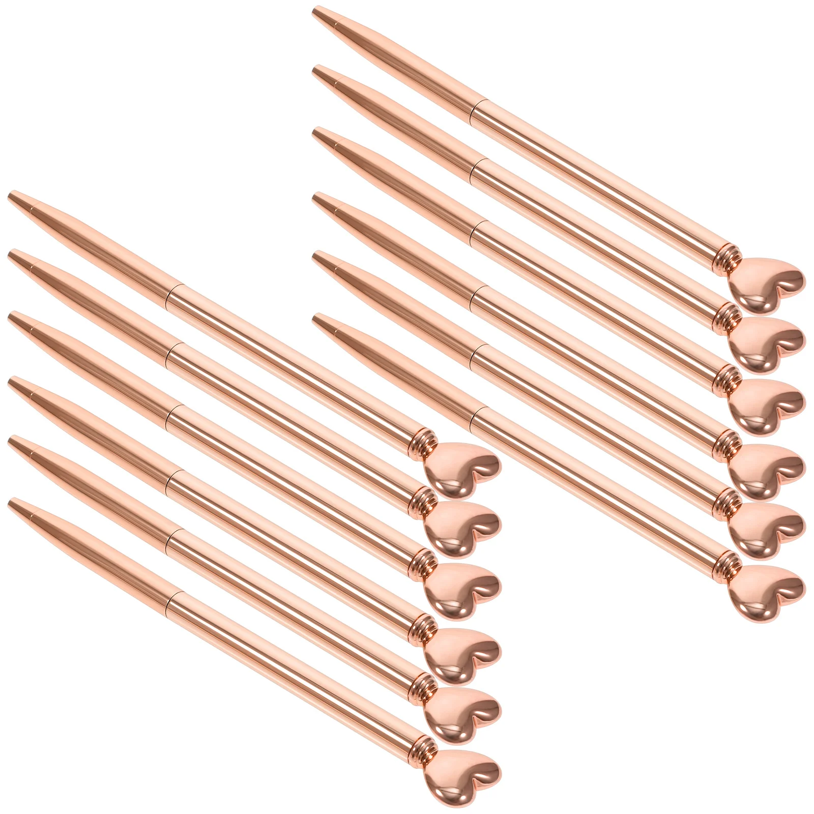 

12Pcs Metal Heart Headed Ballpoint Pens Multi-Function Writing Smooth Ergonomic Portable Students School Supplies Daily Use Pen