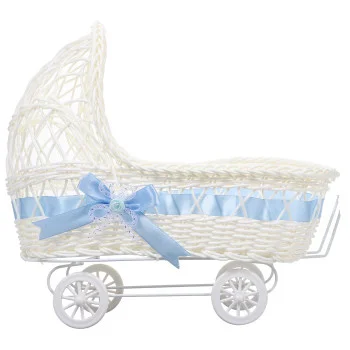 Flower Box Wicker Baby Stroller Shower Storage Toy Carssss Party Woven Storage Baptism Cutie Mini Decorations Organizer Wedding