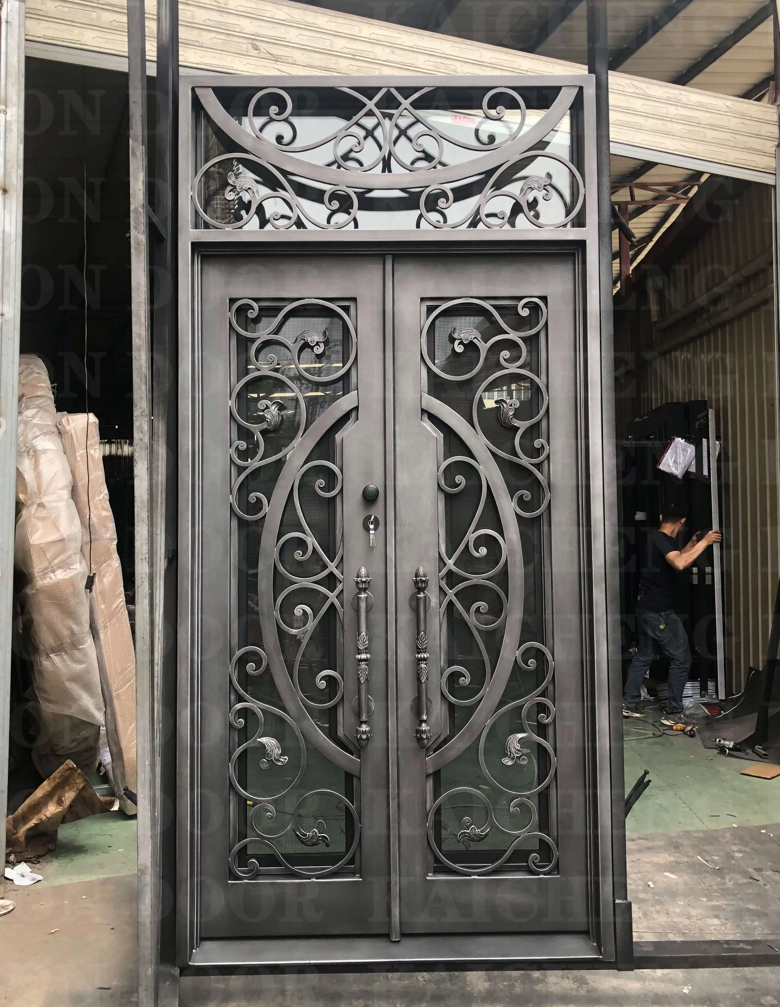 Golden Supplier Iron Doors Exterior Modern Iron Doors Wrought Iron Door