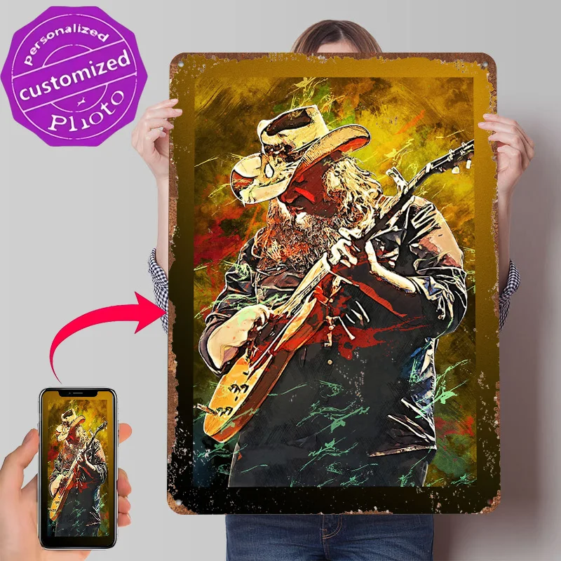 Chris Stapleton Tinplate Poster Customized Wall Art Retro Vintage Metal Signs for Fans Home and Decoration Gaming Custom Plate