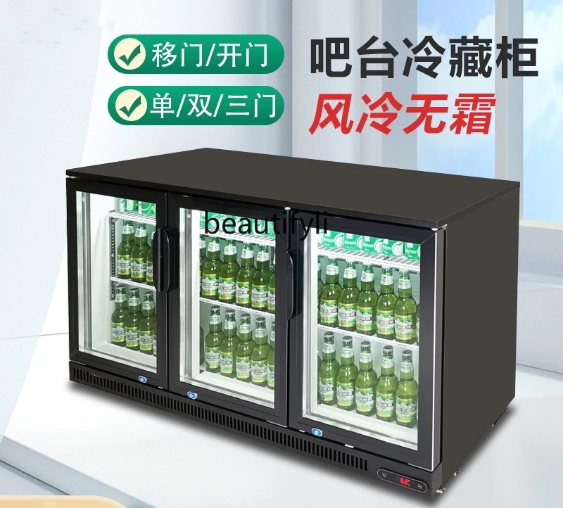 Bar Bar Beer Refrigerated Display Cabinet Clear Bar Refrigerator Fresh Keeper Commercial Beverage Cabinet