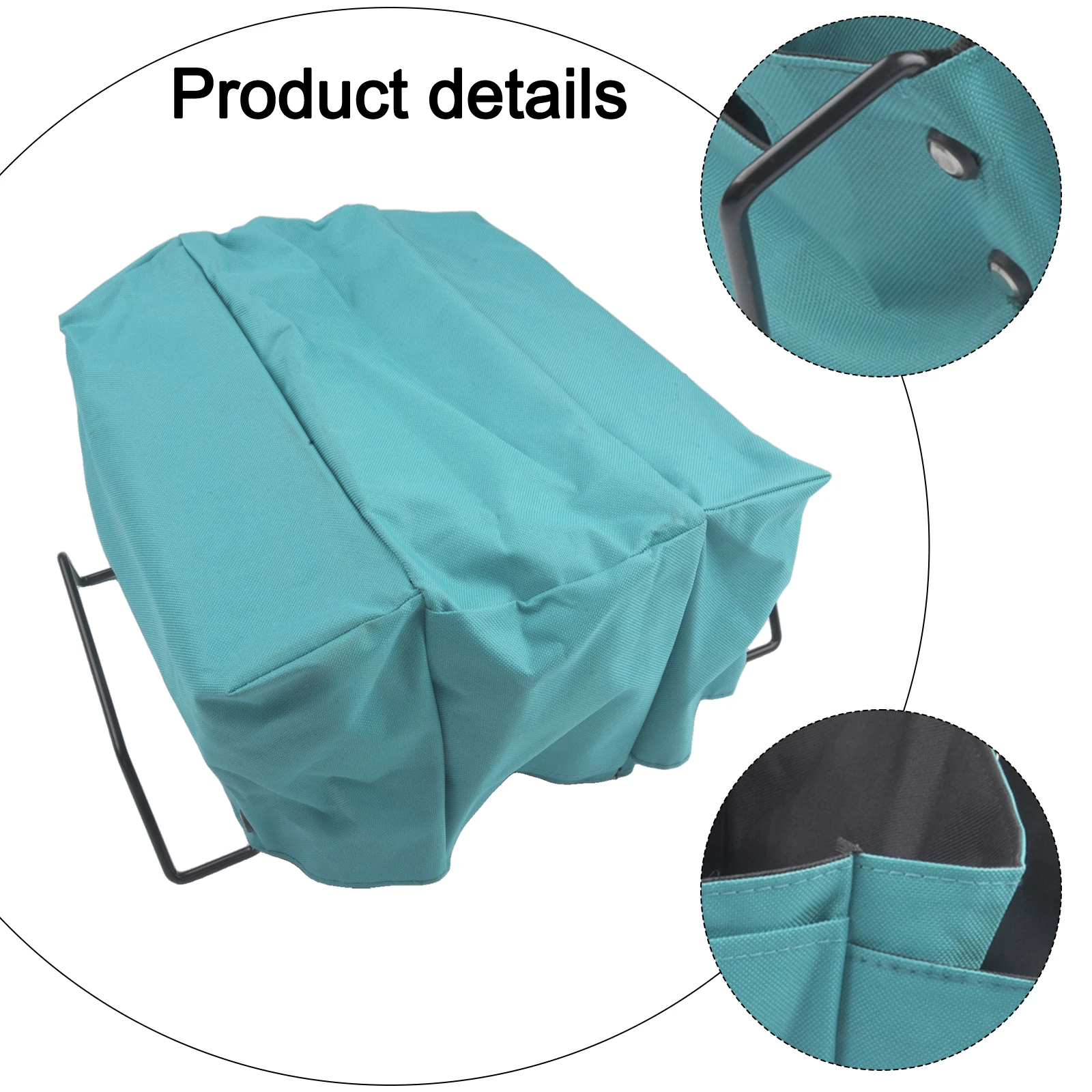 Foldable Tool Storage Bag Organizer Handbag Tool Bag Foldable Pouch Large Storage Capacity Metal Hook For Hanging