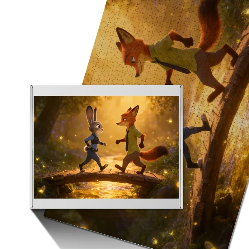

1000pcs Disney Zootopia Judy Hopps and Nick Wild Poster Puzzle | High Difficulty, Home Decor, Brain-Challenging Gift, Suitable