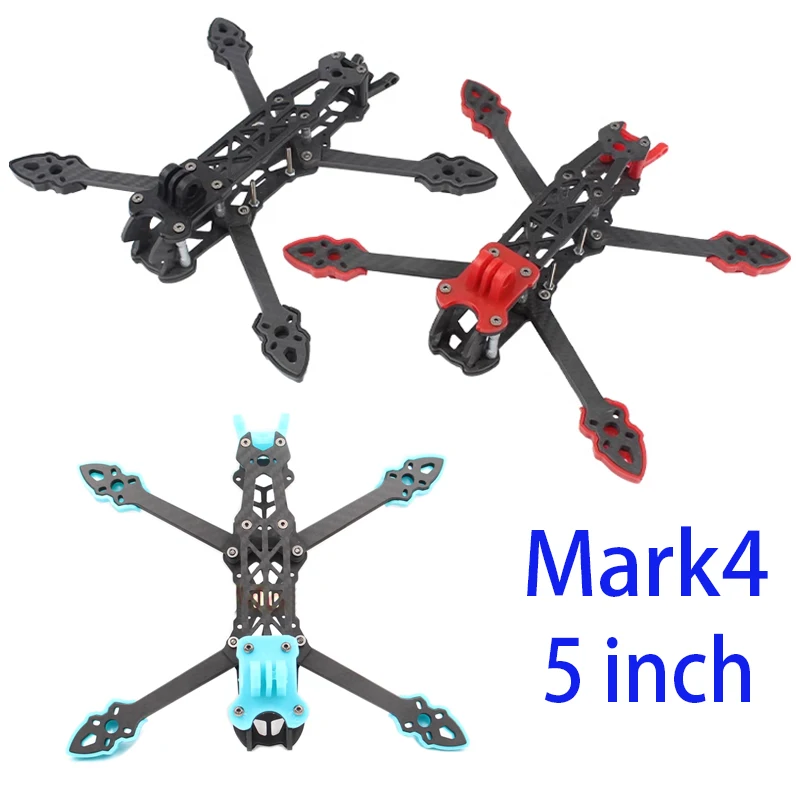 Mark4 5inch Carbon Fiber Frame Kit 225mm Wheelbase 5mm Arm Freestyle Long Range Frame for RC Quadcopter FPV Racing Drone