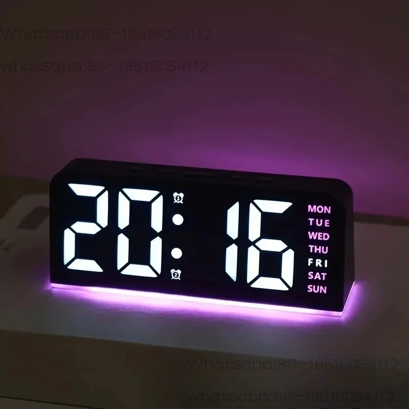 New Digital LED Alarm Clock Desktop Table Clock Night Light with Time Temperature Display Backlight Snooze Clock Modern Decor