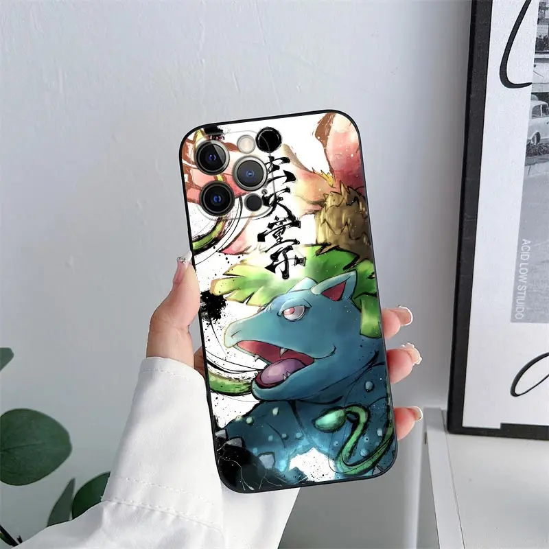 Pokemon Gengar Sylveon Anime Phone Case for iPhone 11 15 Pro Max Case Coque 14 Plus 13 Pro 12 Mini 11 X XR 7 8 SE TPU Soft Cover