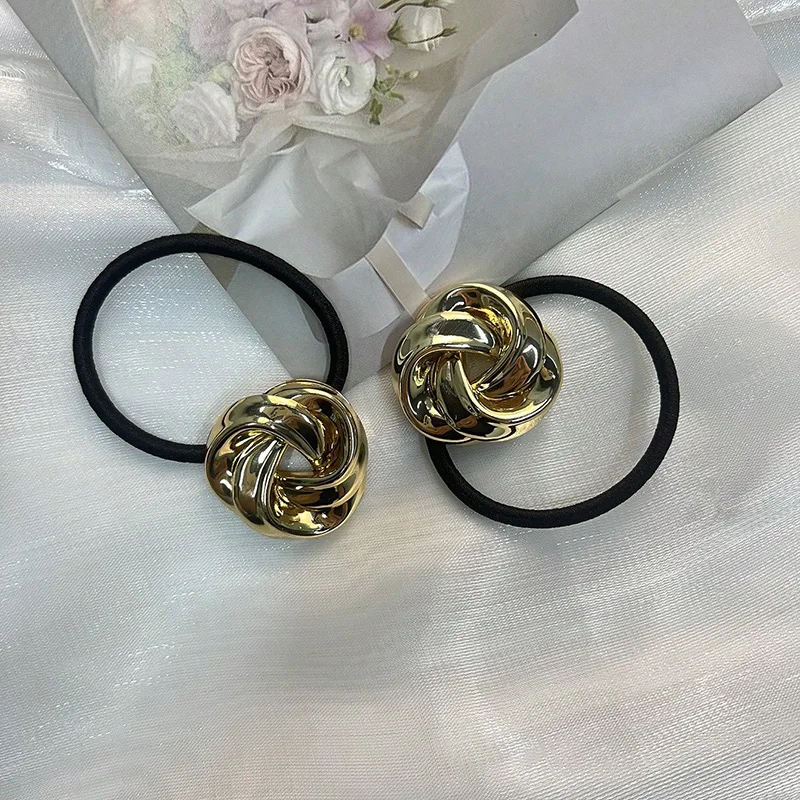 4pcs Fashion Women\'s Hair Accessories Elegant High Ponytail Flower Hair Rope for Daily Holiday Wear Girl Rubber Band Accessories