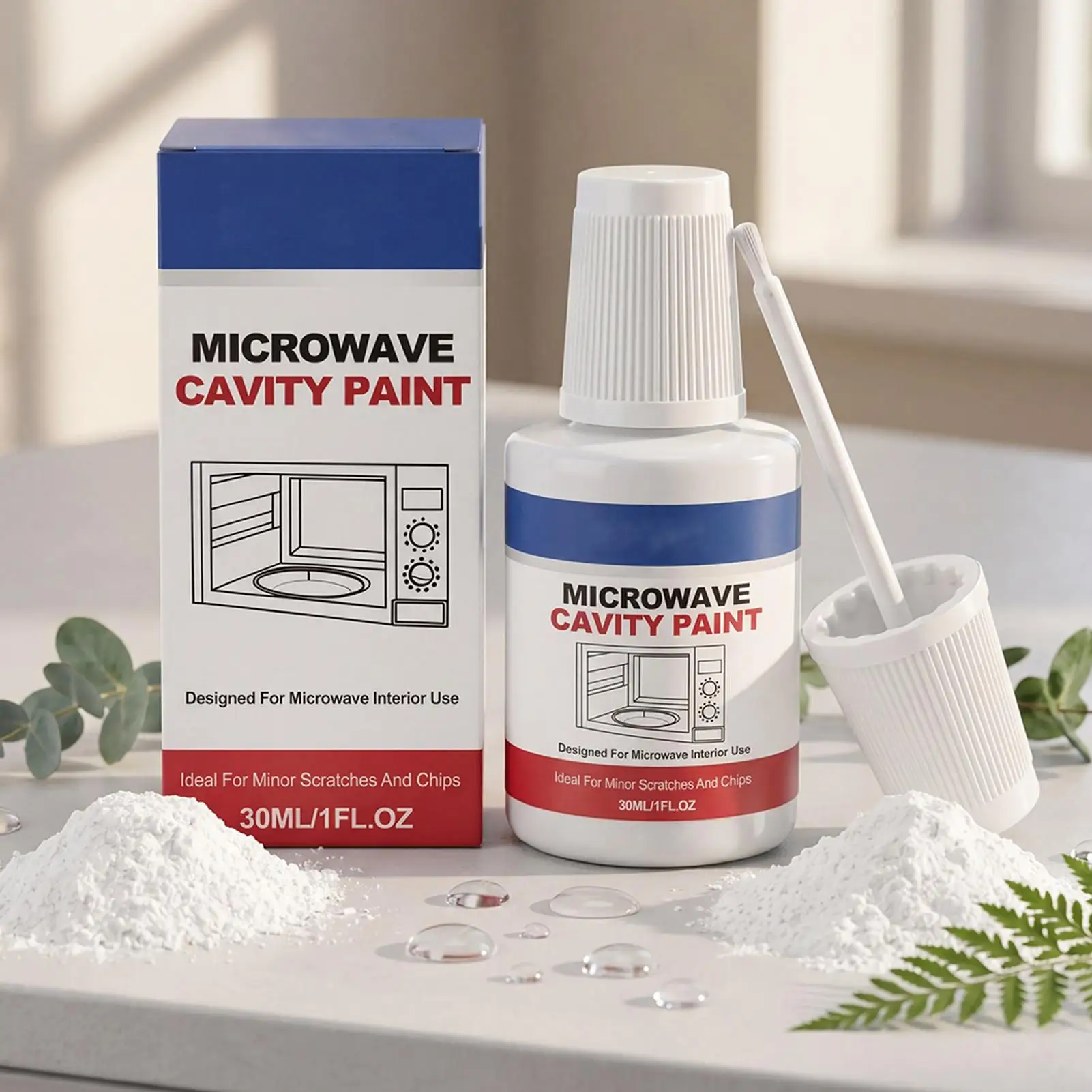 Microwave Interior Cavity Paint 30ml Appliance Repair Touchup High Gloss Microwave Coating for Home Kitchen Apartment Restaurant