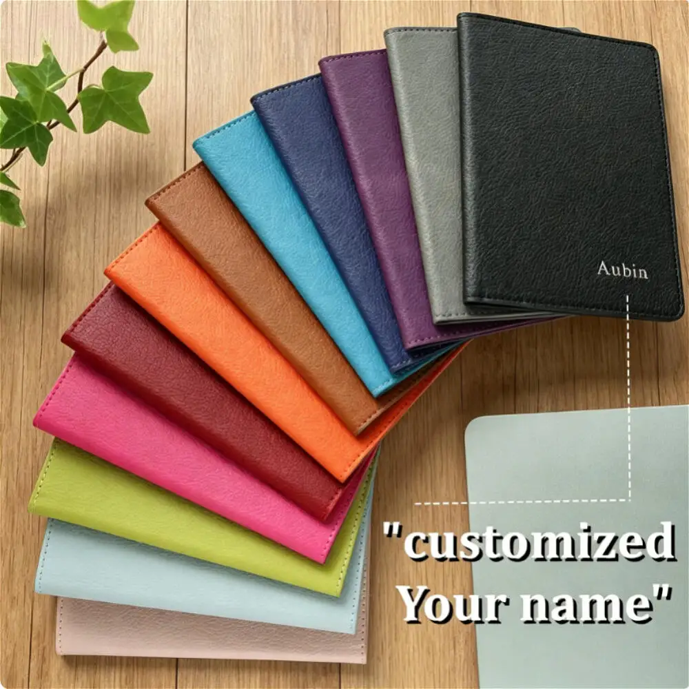 

Custom Name Lychee Grain Pu Leather Passport Cover Multi Color Personalized Slim Travel Passport Holder Document Organizer Gifts