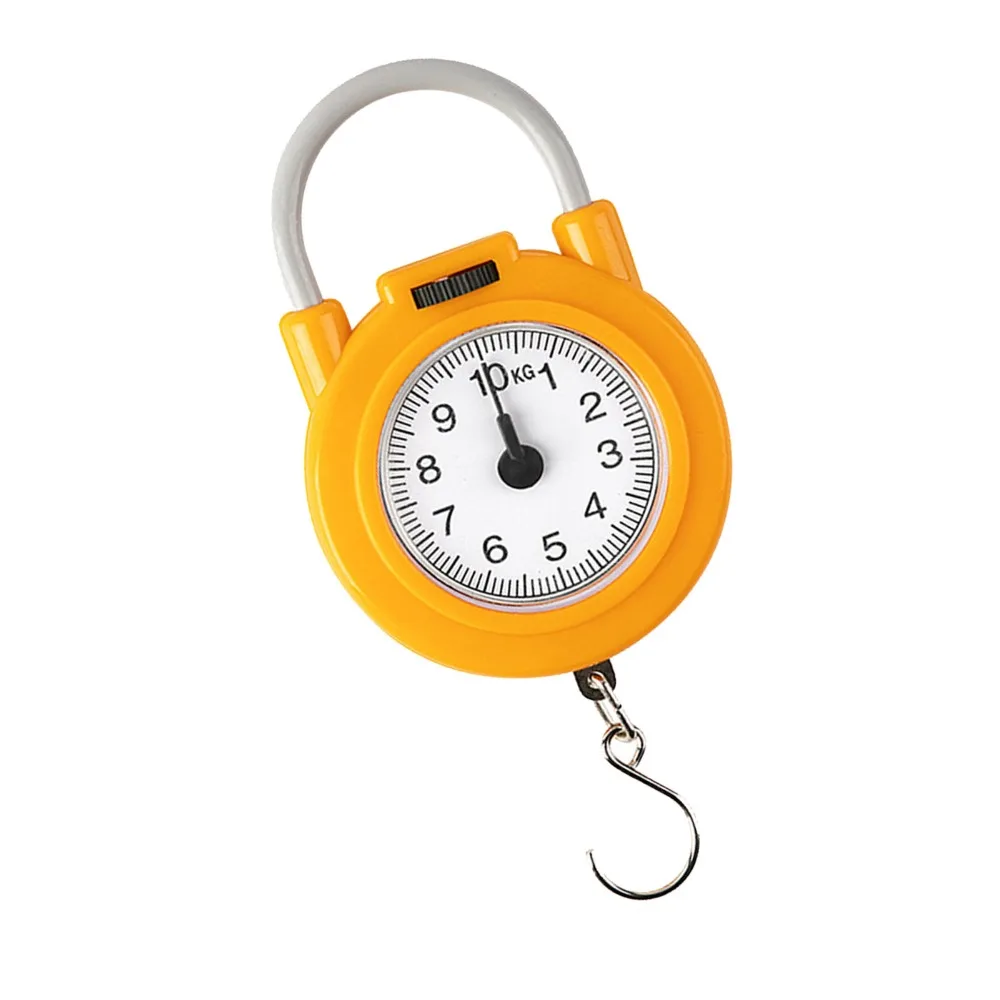Plastic Stainless Steel Handheld Scale Yellow Blue 10kg/22lb Load Capacity Hanging Scale Lightweight High Accuracy Kitchen Scale