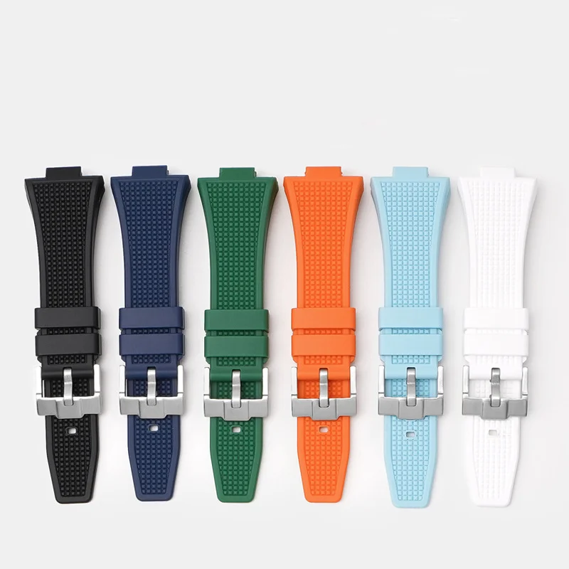 Fit Super Player Tissot PRX Series Watchband Liquid Silicone Rubber Convex Mouth Watch Strap 12*26mm Modified Replacement Straps