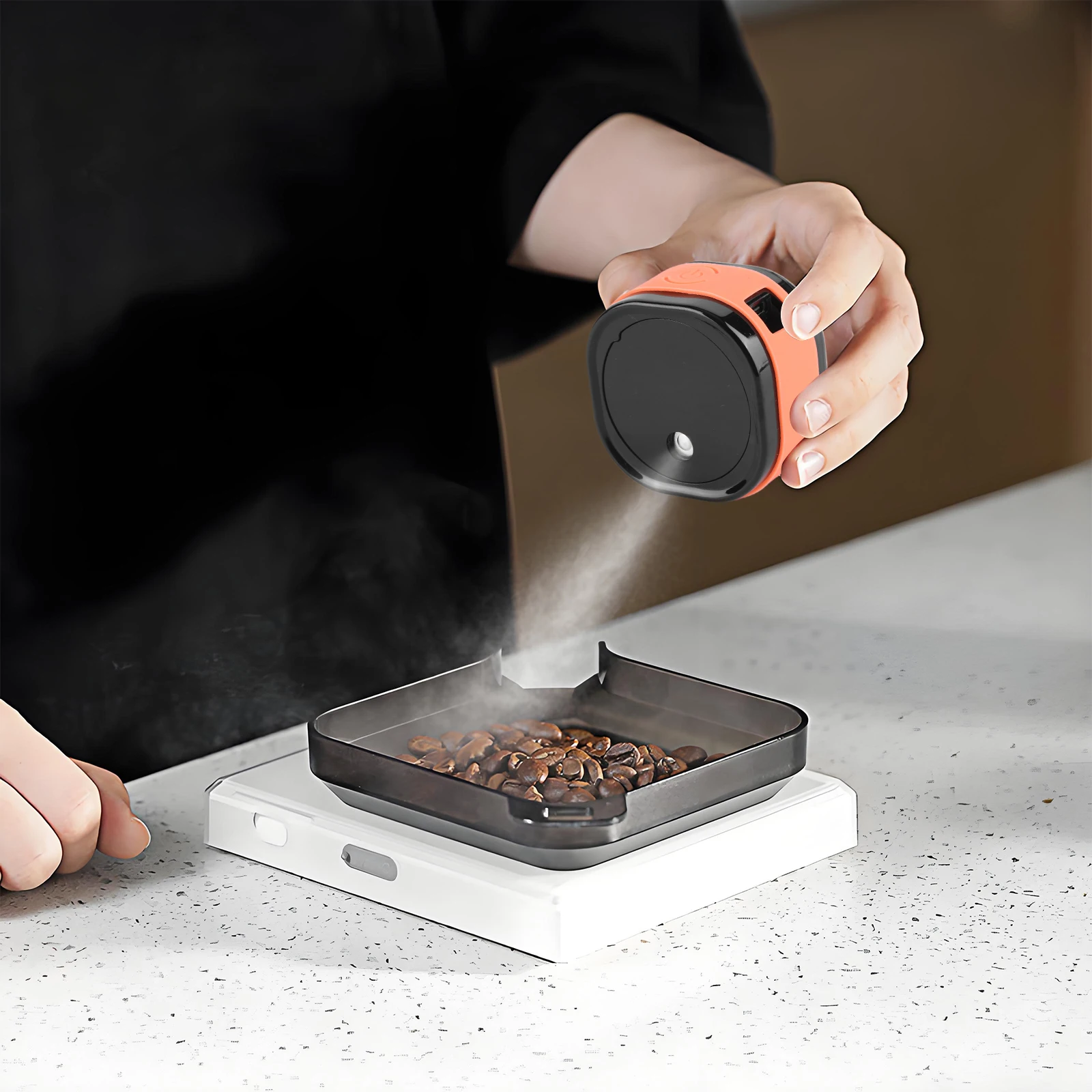 Atomizador de granos de café de 30ml con Base magnética, pulverizador eléctrico para Espresso, botella de spray antiestática recargable, accesorios para café