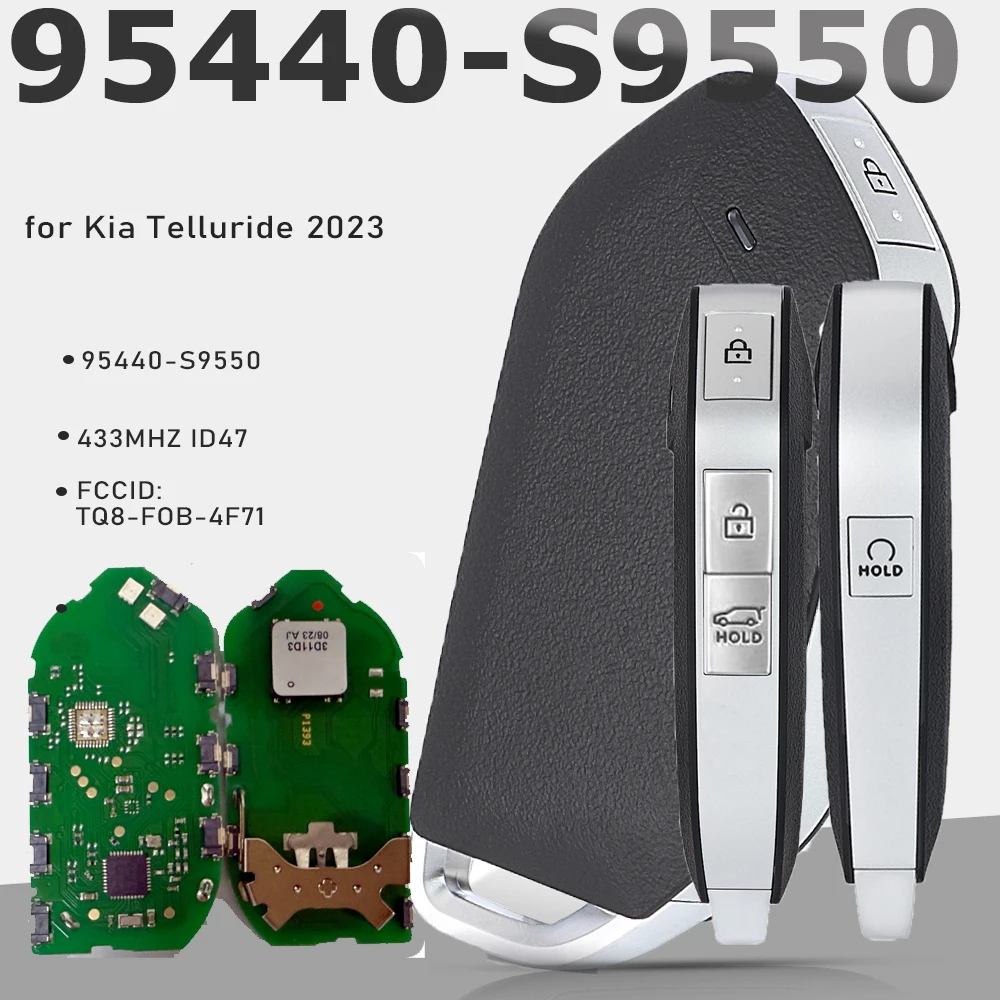 

KEYECU 95440-S9550 Smart Remote Key FOB 4 Buttons ID47 433MHz Keyless Go for Kia Telluride 2023