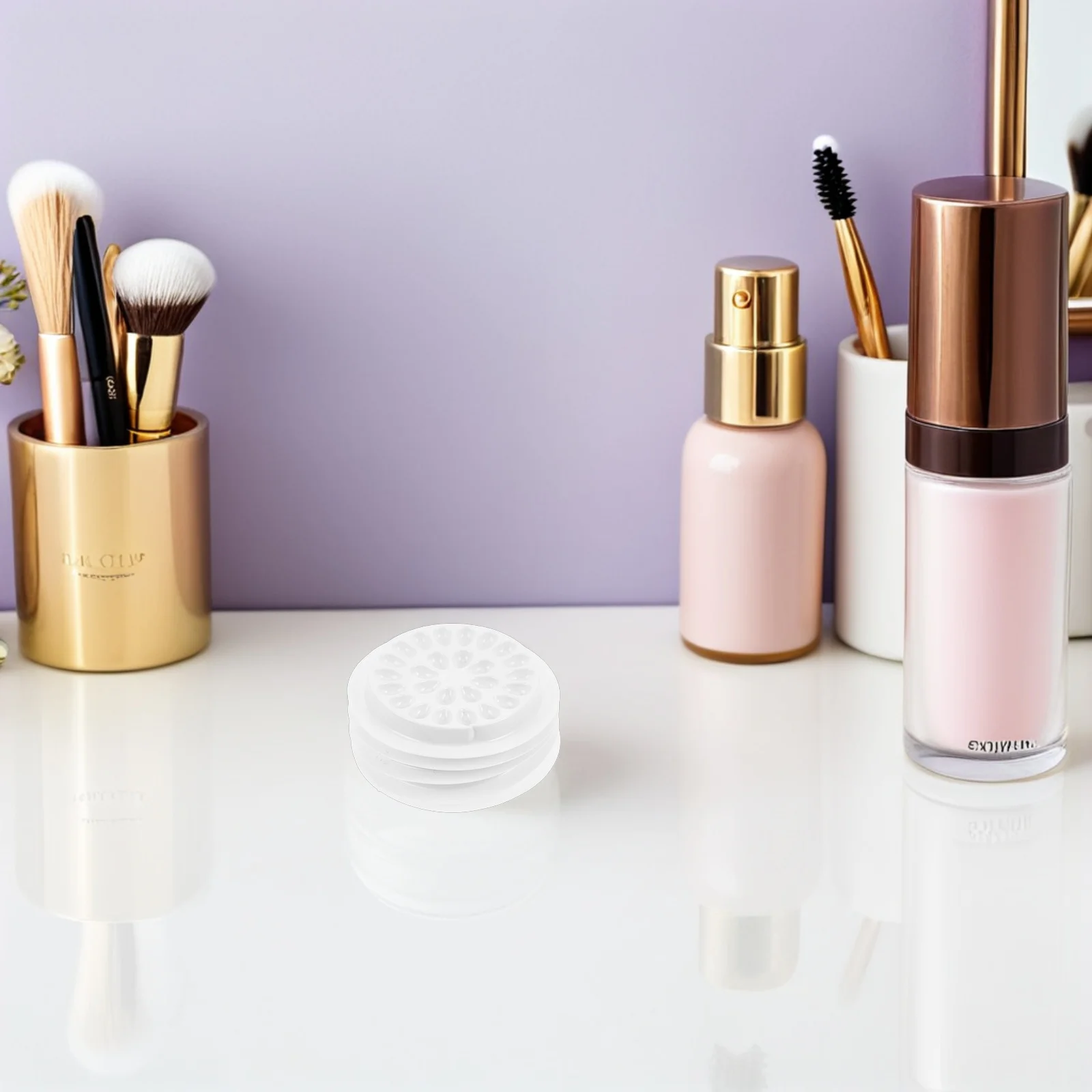 100개 속눈썹 접착제 홀더 꽃 모양 일회용 접착제 패드 정밀한 유출 방지 속눈썹 접착 팔레트 속눈썹 연장 정리함