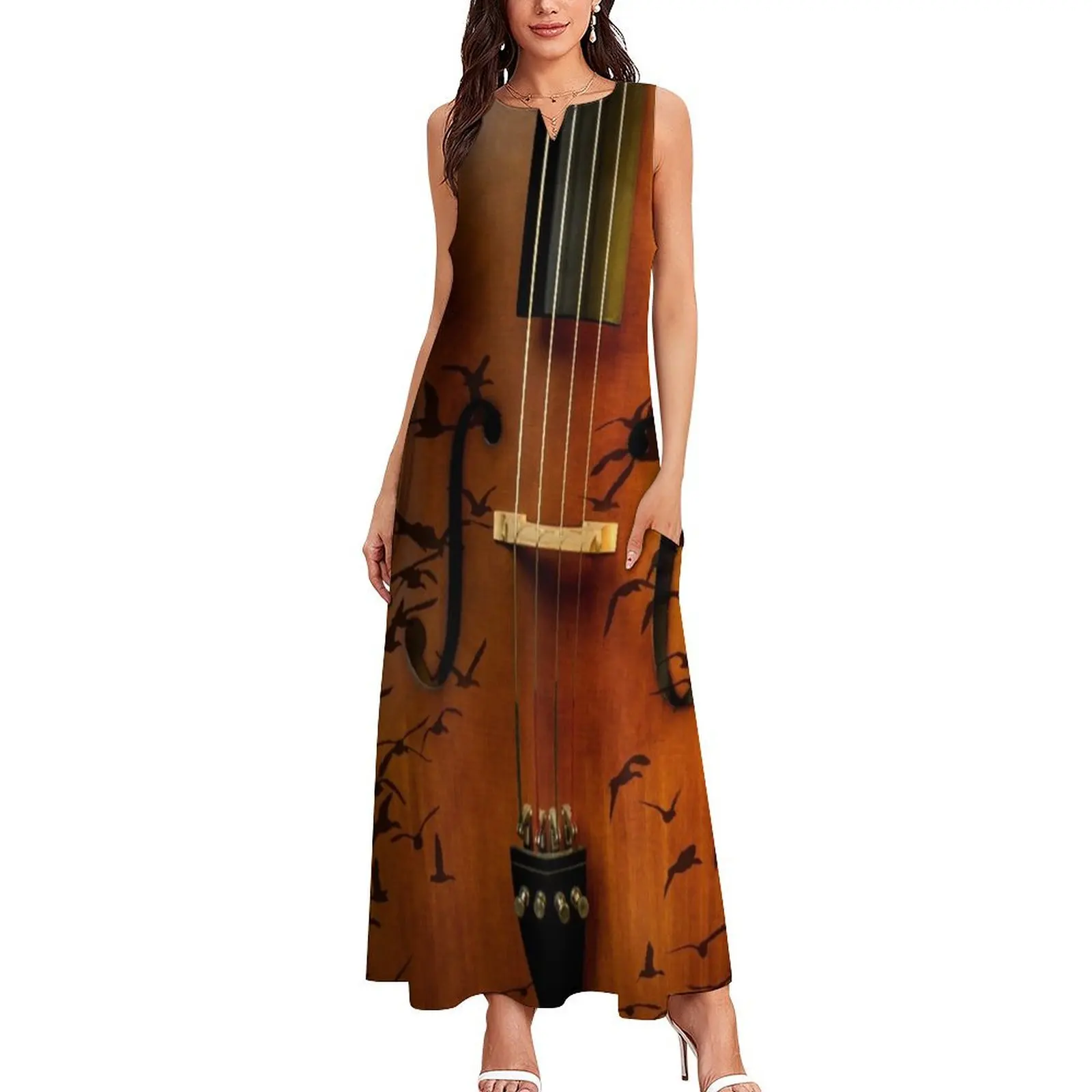 Cello bird Long Dress summer women's dress 2025 Summer skirt Female clothing Women's summer dresses