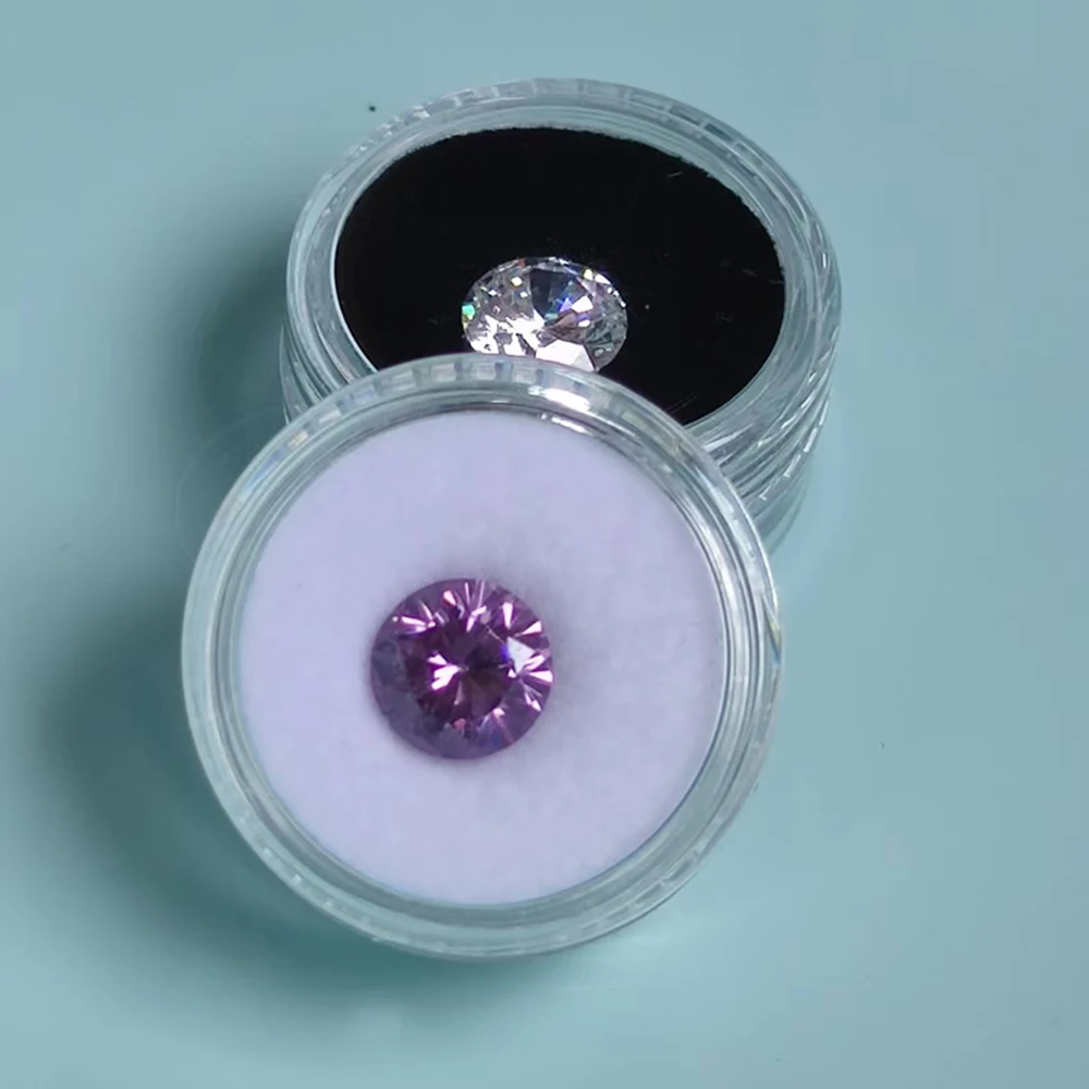

Round Gemstone Jewelry Storage Box Transparent Loose Diamond Gift Box Gem Jar Case Zircon Stone Joyeros Organizador Boxes 25Pcs