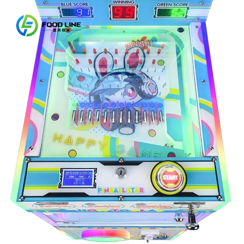 Customized metal coin operated mini capsule toy dispenser pinball amusement game unit english panel wholesale procurement
