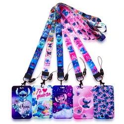 Disney ID Badge Holder Lanyard Keychain Lilo & Stitch Credit Card Case Neck Strap Card Holders Credentials Accessories Gifts