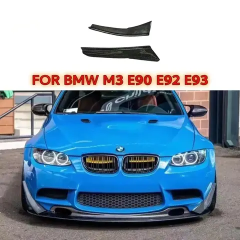 프론트 사이드 범퍼 에어 벤트 트림, 탄소 섬유 흡기 프레임 커버, 스포일러 스플리터 핀 FRP, BMW E90 E92 E93 M3 용