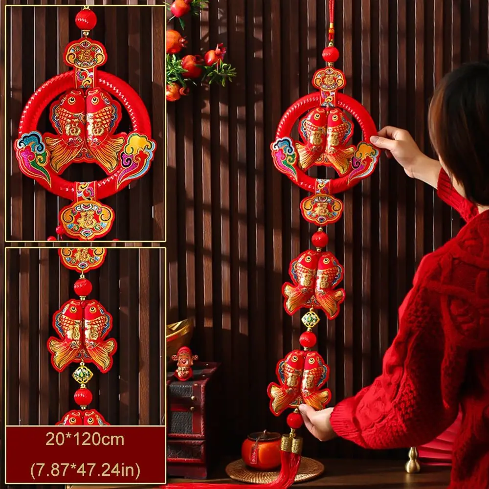 

2025 Hanging Chinese New Year Pendants Threefold Red Chinese New Year Ornaments Lucky Tassels Spring Festival Decorations Home