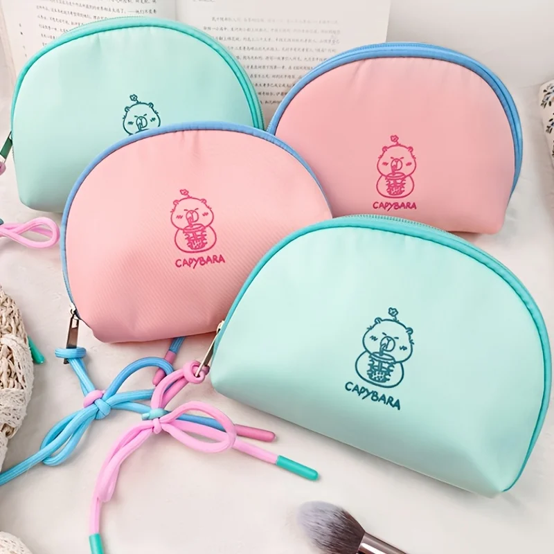 1pc Travel Portable Cosmetic Storage Bag Makeup Organizer Bag with Zipper Women  Cosmetic Bag For Storing Lipstick Toiletries