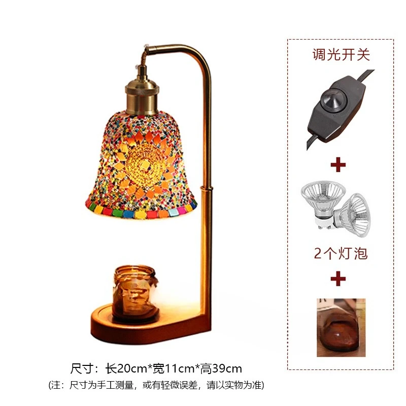 هدية عيد ميلاد مصباح بجانب السرير لغرفة النوم مصباح مكتبي مزخرف رومانسي أمريكي عتيق