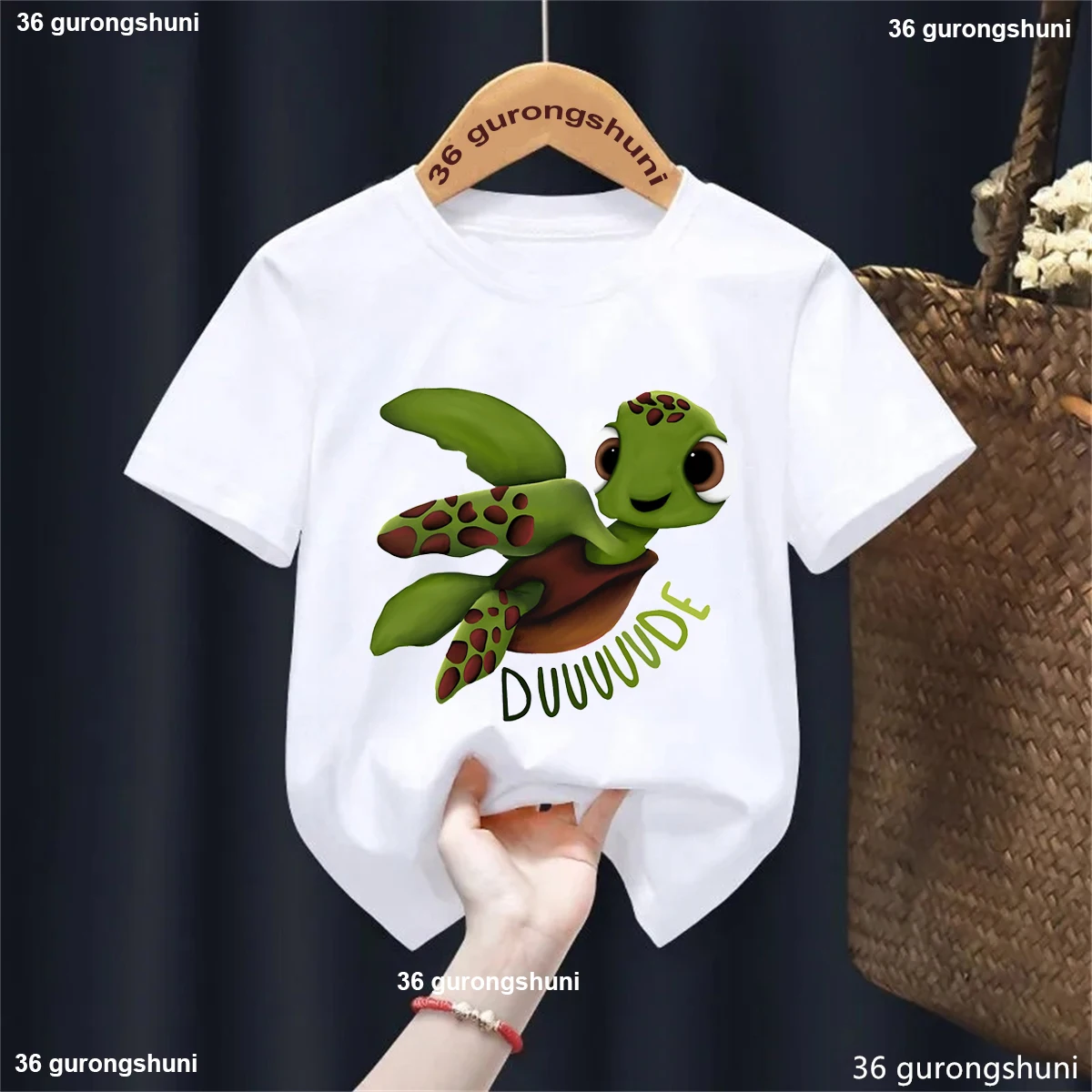 Undersea Greetings Duuuuude Sea Turtles Printed T Shirt Girls/Boys Kawaii Kids Clothes Summer Fashion The Best Gift T-Shirt