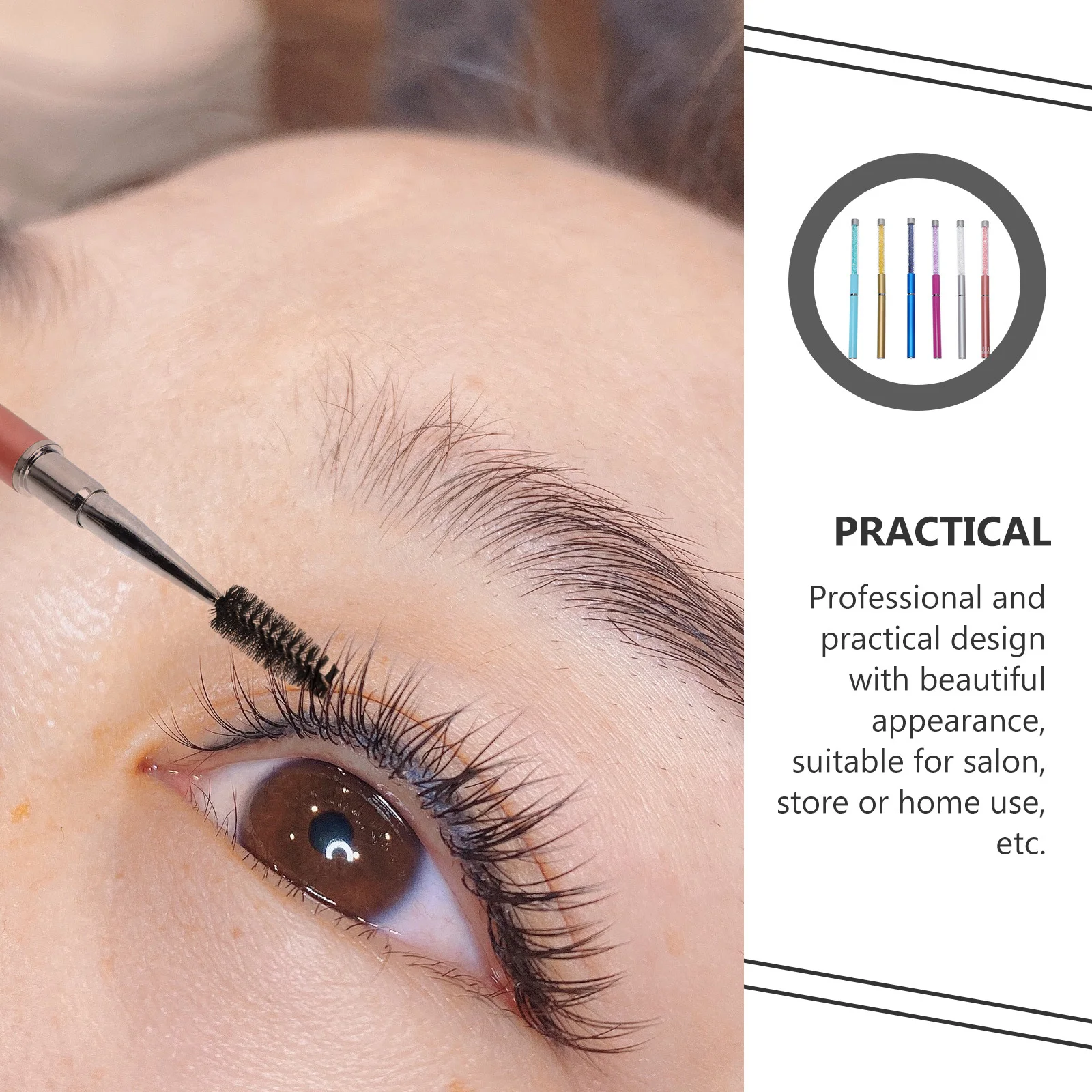 

6Pcs Eyelash Comb Mini Portable Smooth Handle Lightweight Alloy Plastic Applicator for Mascara Eyebrow Growth Cream Salon Home