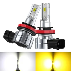 2pcs Canbus LED Lights H8 H11 H10 H16JP 9006 HB4 9005 HB3 No Error LED Fog Lamps Day Light White Yellow Dual Switch 12000LM 60W