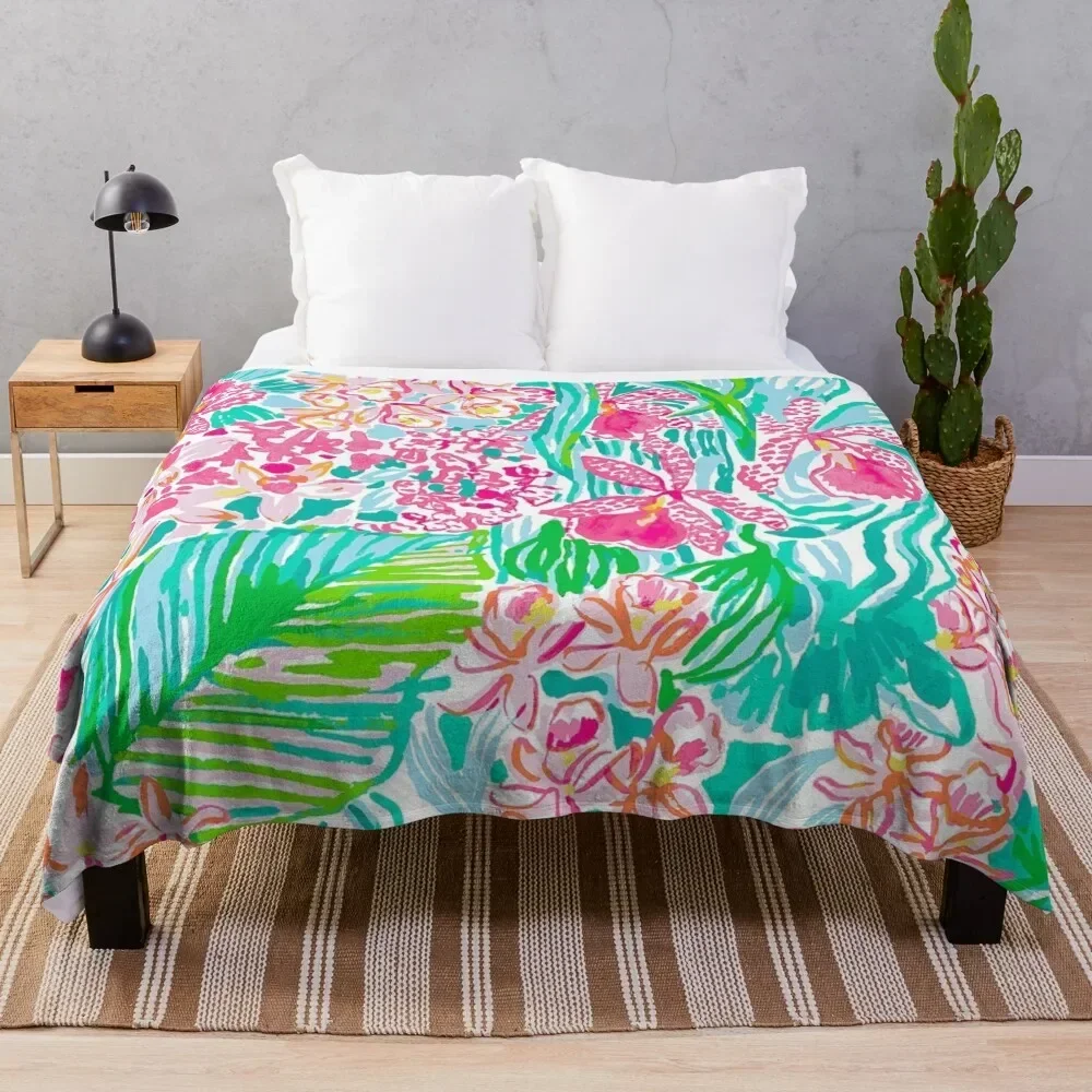 

orchid summer Throw Blanket Soft Comfort Blanket for Reading Watching TV