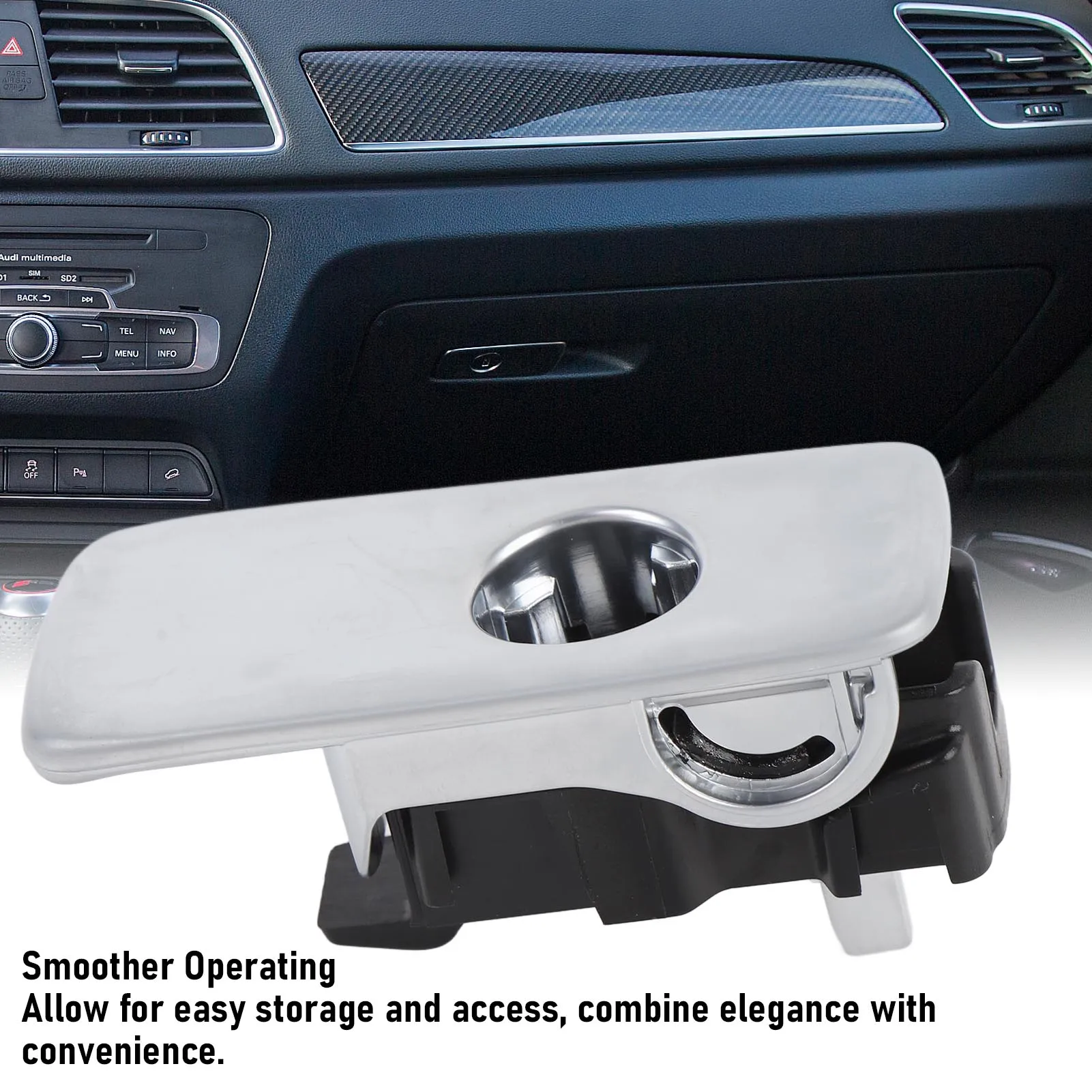 

Ручка перчаточного ящика 8U1857131 Водонепроницаемая защита от царапин Стильный вид Зажим центрального ящика Передняя ручка замка перчаточного ящика