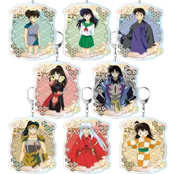 Anime Fans Gifts Inuyasha Acrylic HD Characters Inuyasha Shippo Miroku Koga Sesshomaru Keychain Pendant Ornaments About 6cm