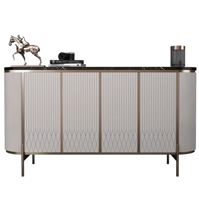 CX light luxury dining side, marble entrance entrance, living room modern simple dining room against the wall storage cabinet
