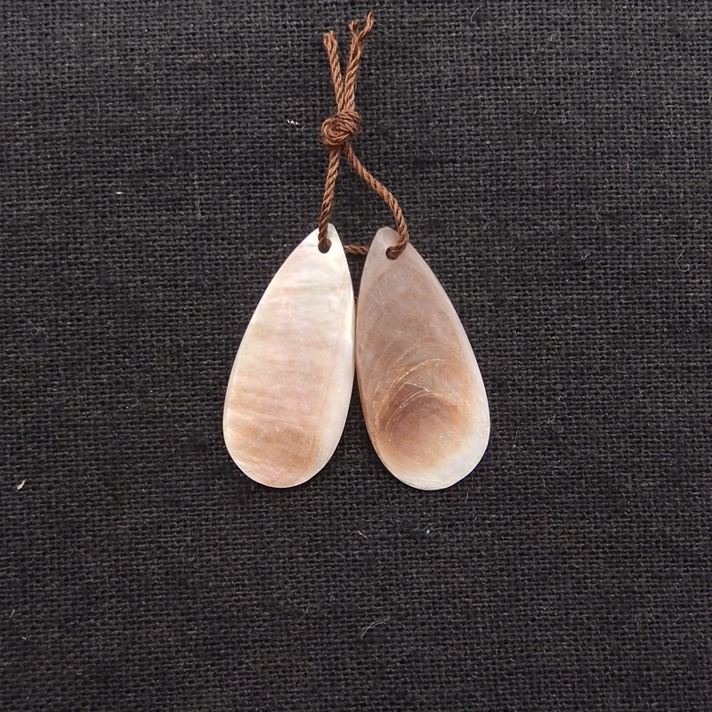 

Серьги-капли из натурального камня с серой ракушкой, 28x13x2 мм, 2,1 г, модные ювелирные аксессуары из полудрагоценного металла