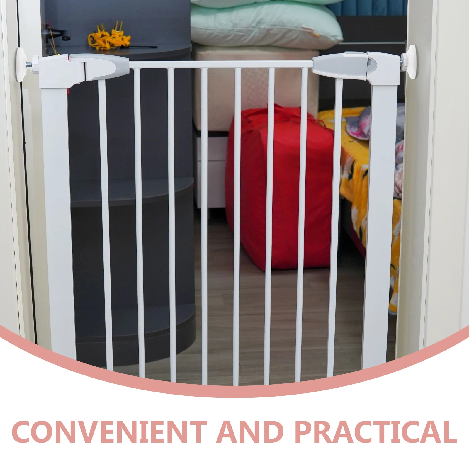 

Pet Isolation Fence Safety Gate Wall Protector Design Indoor Balcony Stairs Baby Protects Walls Golden