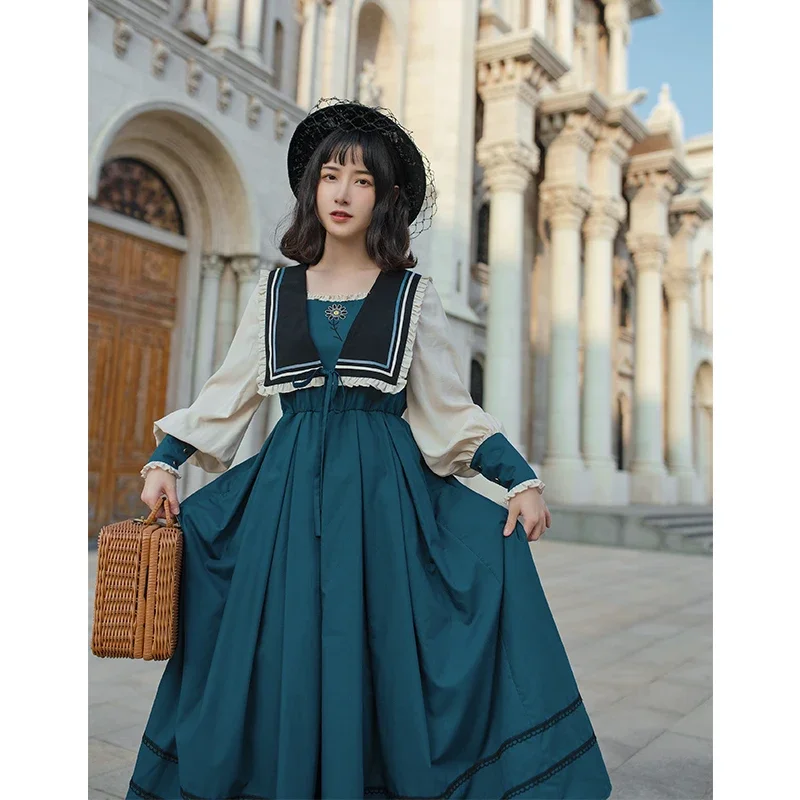 [Seine Riverside Op] Light Dress with Simple Embroidered Cla Style Long Skirt with Puji