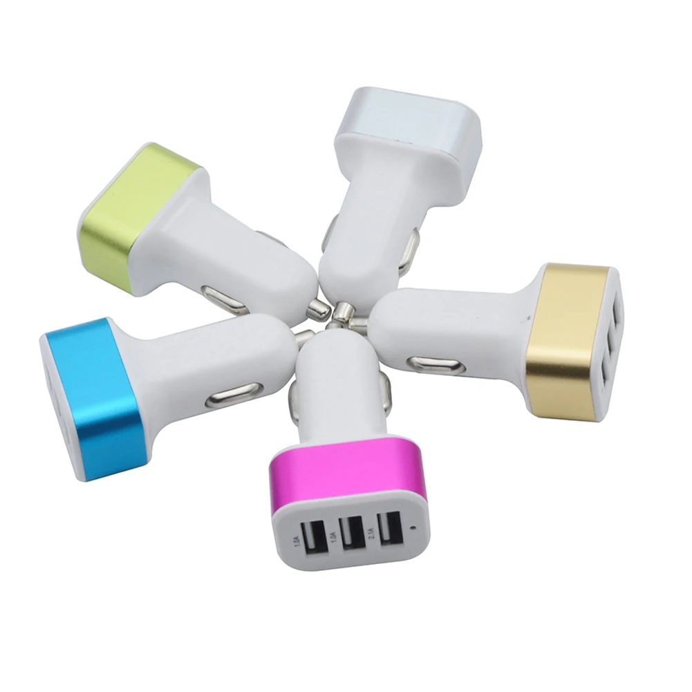 차량용 충전기 휴대폰 3포트 USB 고속 충전 어댑터 스마트폰 프로용 휴대폰 MP3/MP4 부품 호환