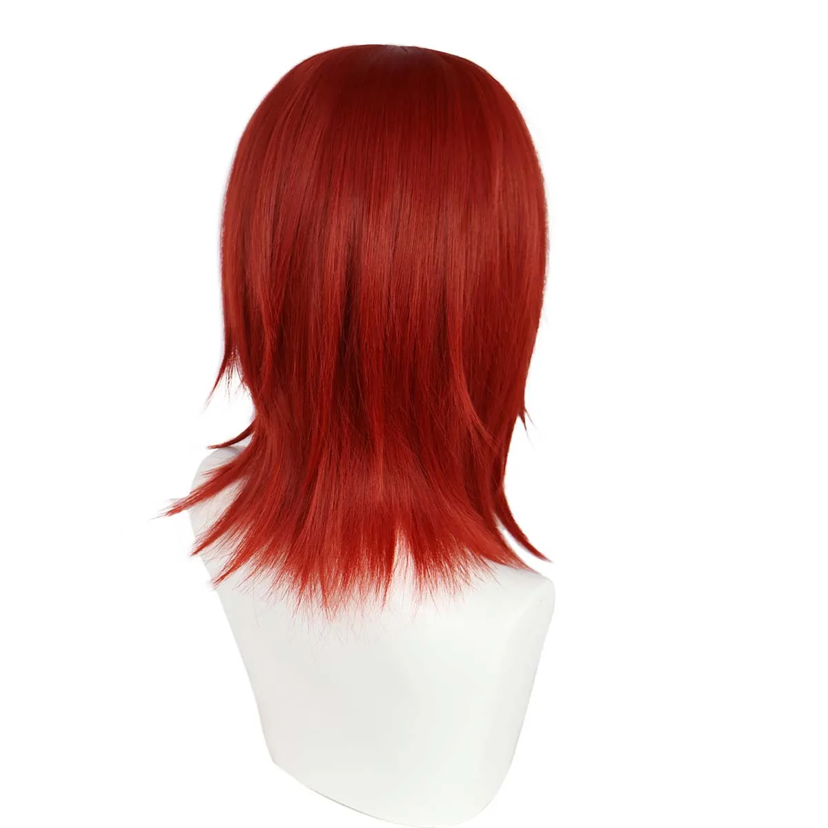 Anime Nagato Cosplay Donkerrood Korte Pruik van Synthetisch Haar