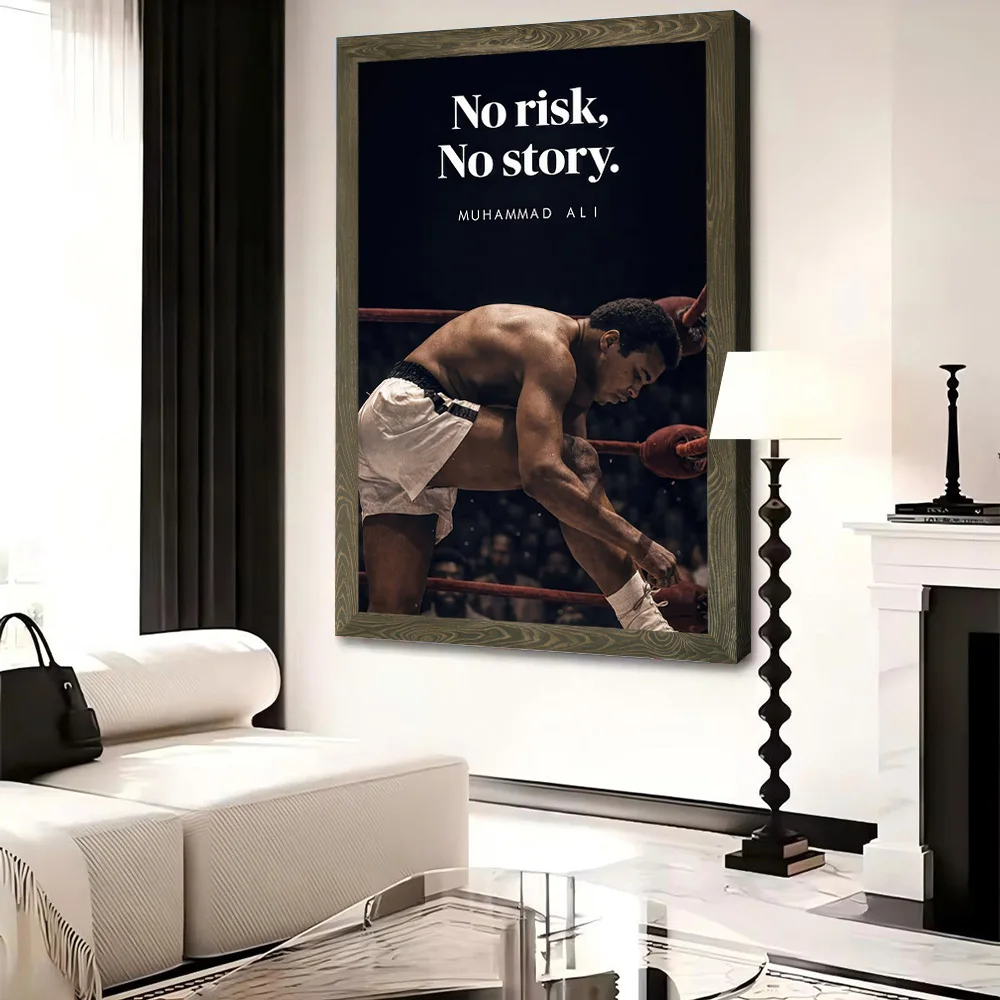 Muhammad Ali No Risk No Story Printed Canvas Poster Personalized High Quality Wall Art Paintings for Modern Home Decorations - view 4