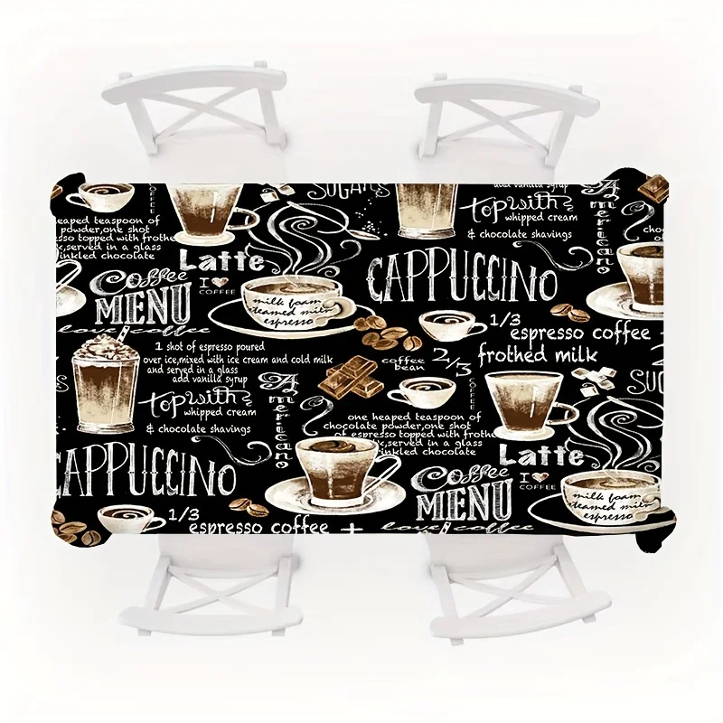 Retro Style Tablecloth Coffee Shop Centerpieces For Tables Colorful Printed Dark Color Table Cover for Picnic or Holiday Party