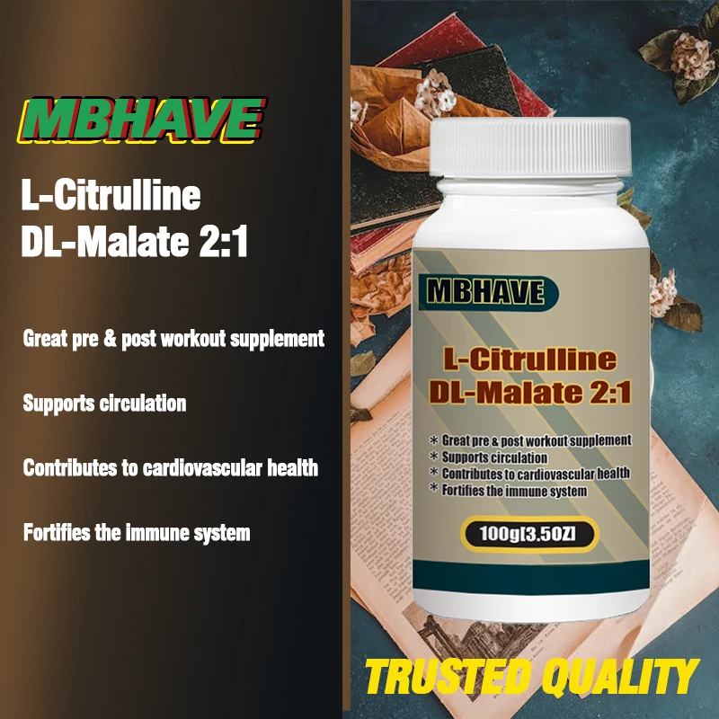 Free Shipping L-Citrulline DL-Mala Great pre & post workout supplement Supports circulation Contributes to cardiovascular health