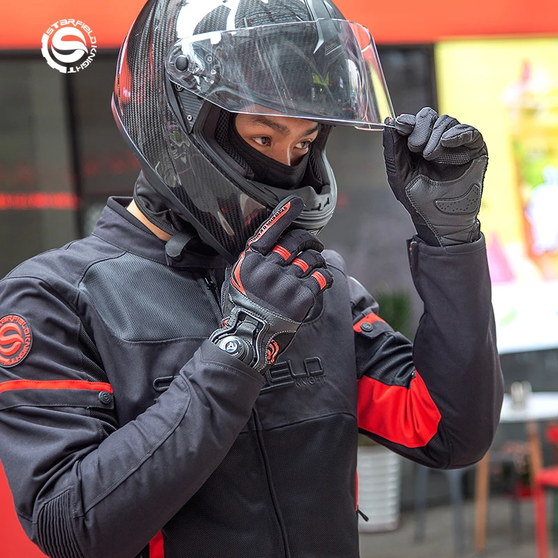 

New Motorcycle Gloves Summer Breathable Full Finger Protective Motorbike Gloves Men Non-slip Touch Screen Design Gloves