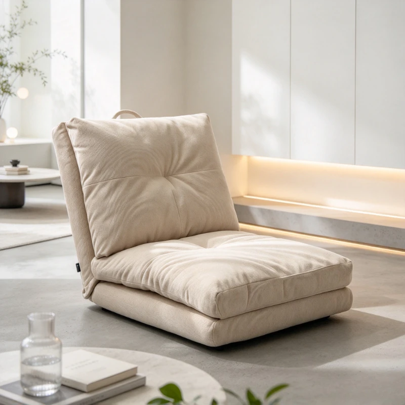 Lazy Sofa Floor Recliner Tatami Lounger Folding Chaise Sleeper Bed for Bedroom Living Room Bay Window Balcony Cozy Small Couches