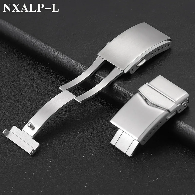 18mm 20mm 22mm Orologio Chiusura in acciaio inossidabile massiccio 316L Fibbia pieghevole Uomo Donna Orologio Fibbia per cinturino in metallo siliconico Accessori