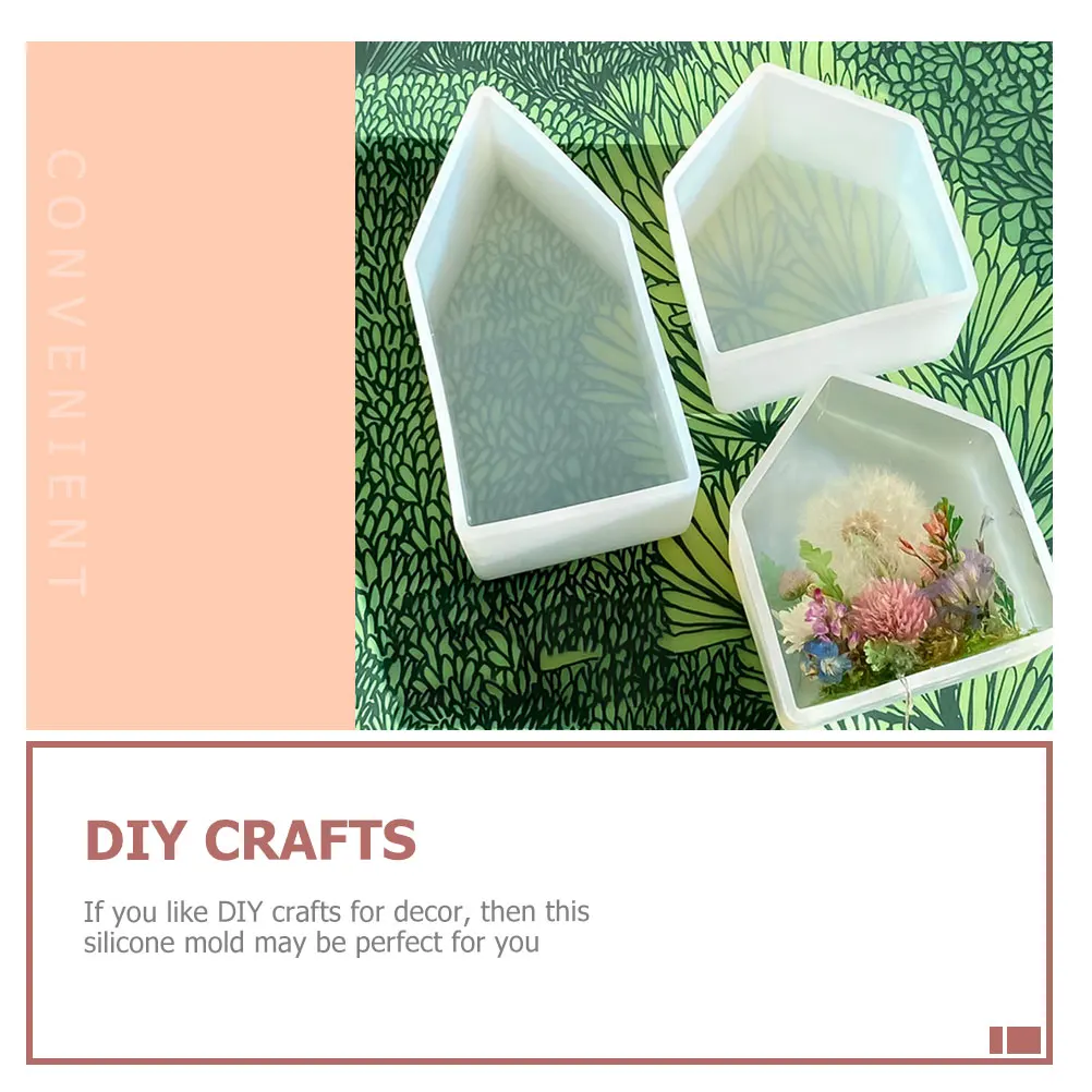 

2Pcs Epoxy Resin Molds House Shaped White Color Child Size Silicone Crafts Decorative nament Making Jewelry Accessories