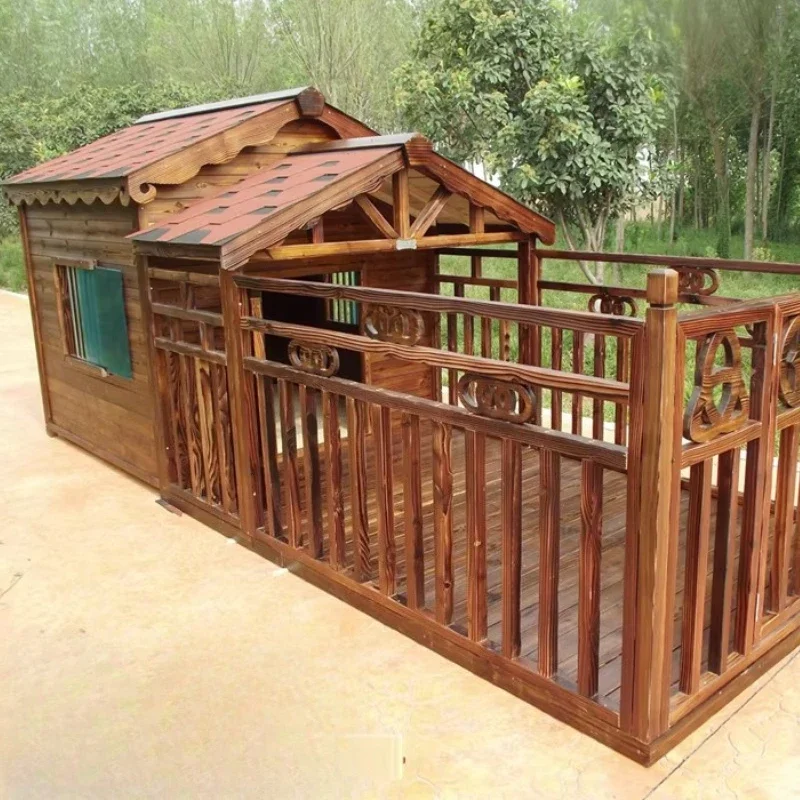 Outdoor/Kennel/Special Wooden Dog House Villa/Golden Retriever Pet House Waterproof A-4