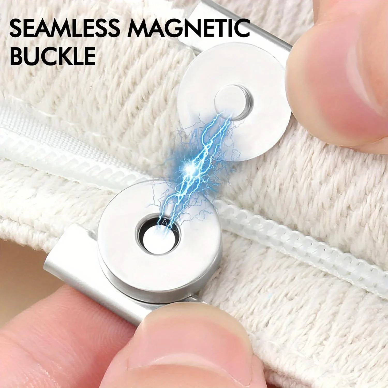 5 Pair Snap Buttons Metal Seamless Magnetic Buckle Clasp for Tote Bags, Clothing and DIY Crafts, No-Sewing Clip Closures