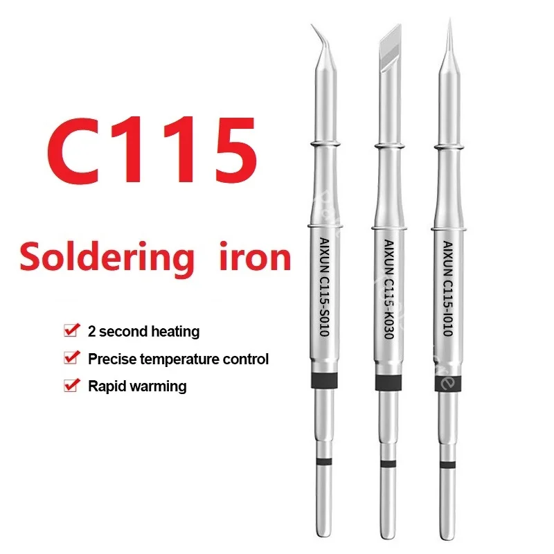 

Genuine JC AIXUN Original C115 Series Lead-Free Soldering Tips for T3B T420D Soldering Iron Handle Repair